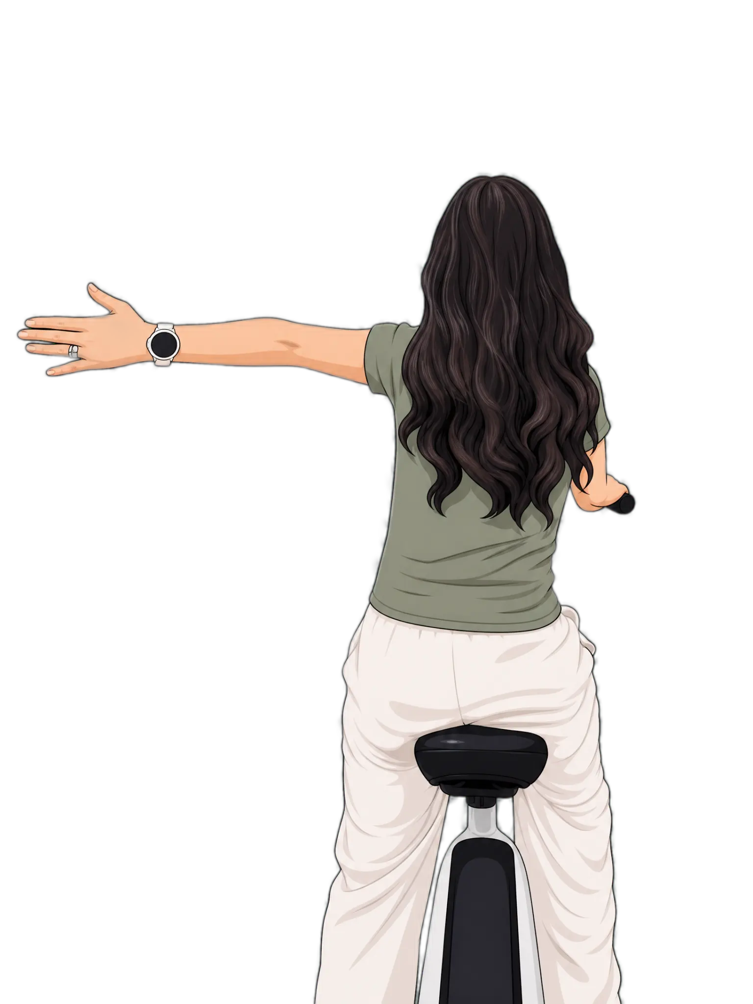 Turn left — left arm extended out to the left